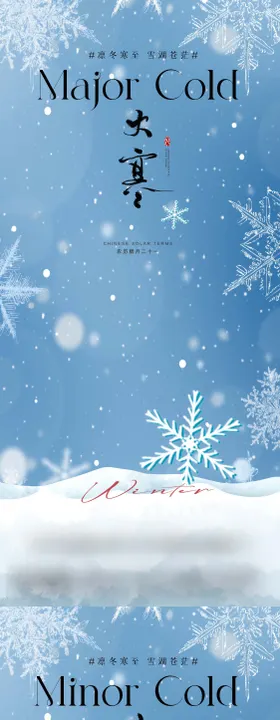 小寒大寒大雪节气海报
