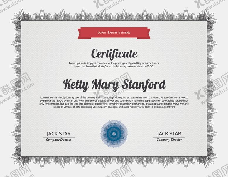 编号：46530909180533235202【酷图网】源文件下载-横版证书防伪花纹欧式边框奖状