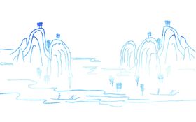 抽象山水背景墙