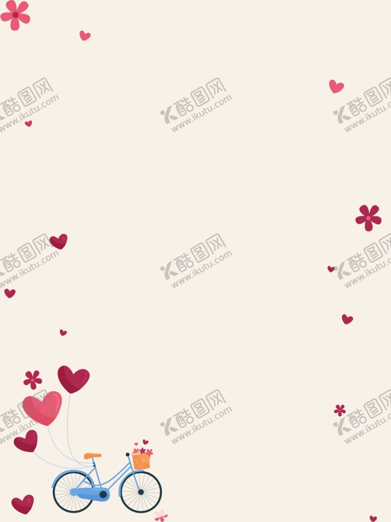 编号：28025801251240335616【酷图网】源文件下载-卡通爱心自行车简洁背景