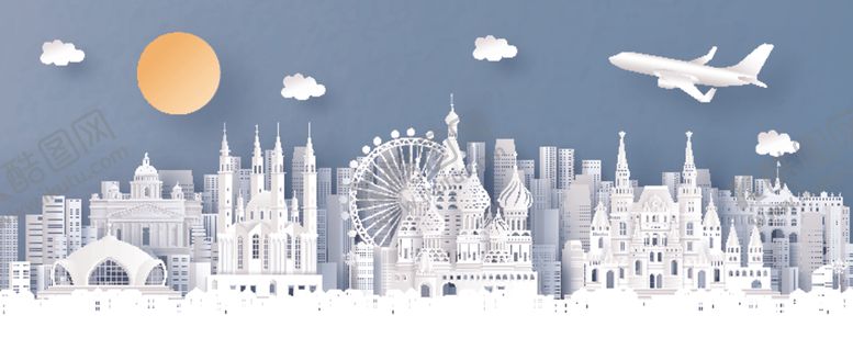 编号：59513110111143127142【酷图网】源文件下载-城市剪纸插画