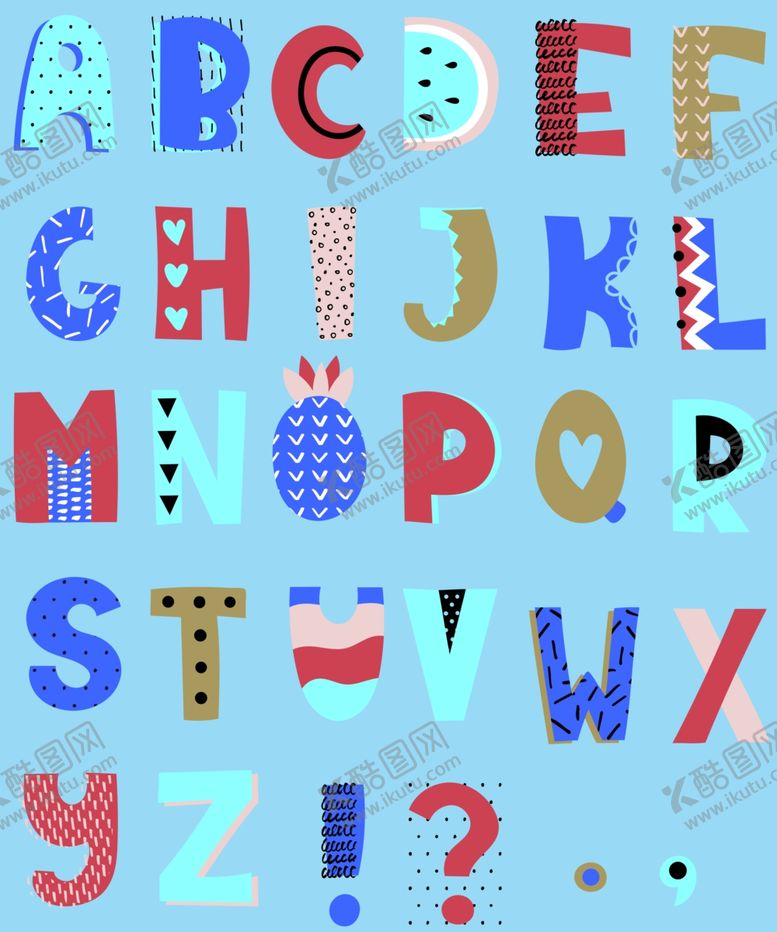 编号：66524109290338135917【酷图网】源文件下载-卡通字母符号