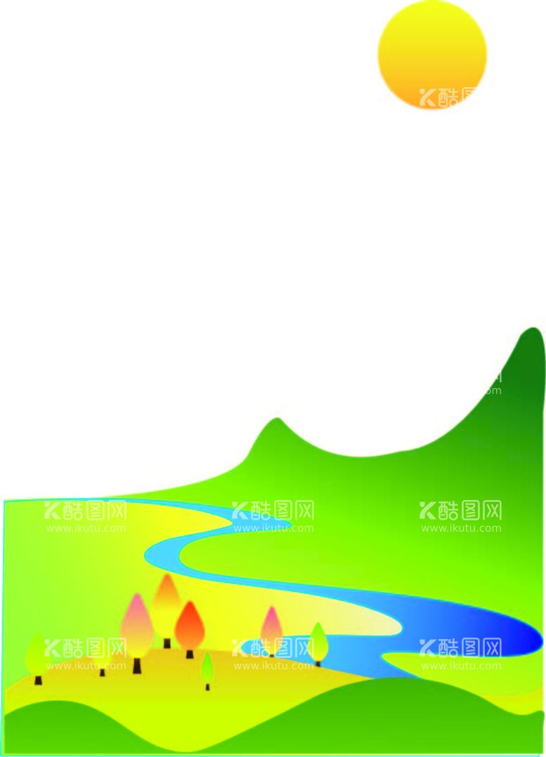 编号：85366311181952439668【酷图网】源文件下载-简单矢量风景图