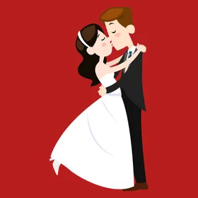 手绘结婚男女人物插画礼人物