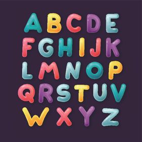 英文字母数字手绘大写插画酷炫