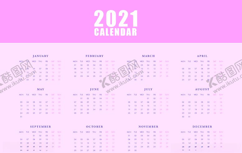 编号：15159609260039292146【酷图网】源文件下载-2021年日历