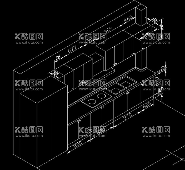 编号：82849112220510238645【酷图网】源文件下载-橱柜CAD平面图