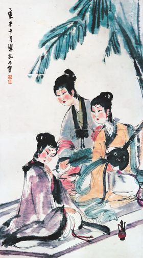 芭蕉美人图
