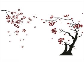 唯美一支梅花矢量图案