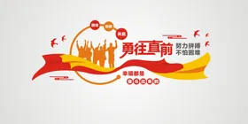 文化墙办公室勇往直前励志标语