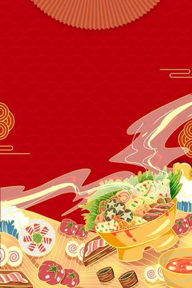 中国风国潮美食美味高清背景