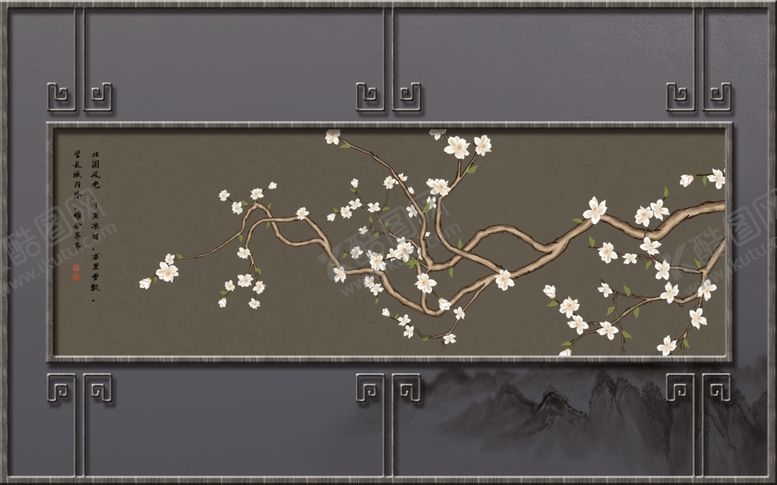 编号：50401609190413535133【酷图网】源文件下载-新中式背景墙