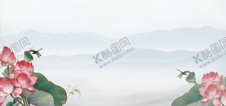 编号：90057405101812574096【酷图网】源文件下载-国画荷花