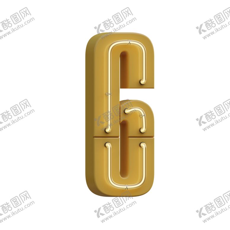 编号：41479806180812433576【酷图网】源文件下载-高清立体灯管数字元素