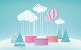 卡通背景手绘云奇幻童话