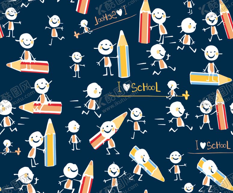 编号：80417109111345018382【酷图网】源文件下载-铅笔卡通人