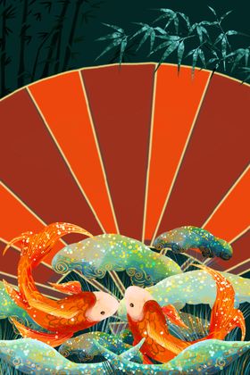 中式背景意境装饰画国风国风宣传