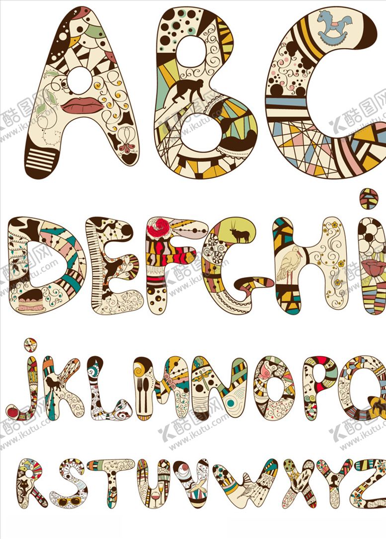 编号：32654410300931274374【酷图网】源文件下载-卡通字母