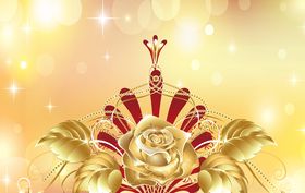 金色华丽玫瑰印花