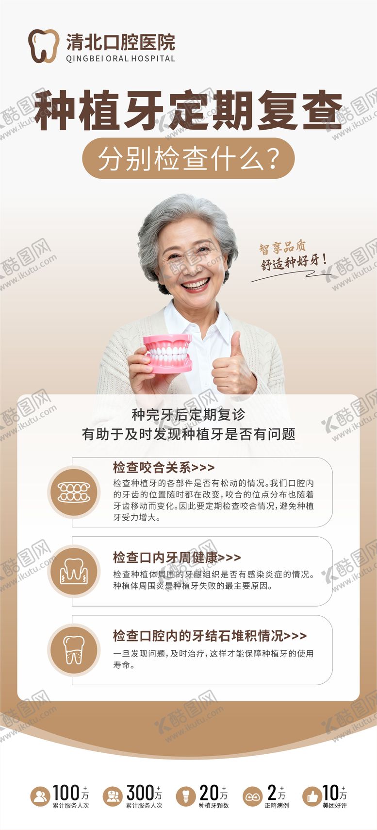 编号：96245811221259481233【酷图网】源文件下载-种植牙定期复查科普海报