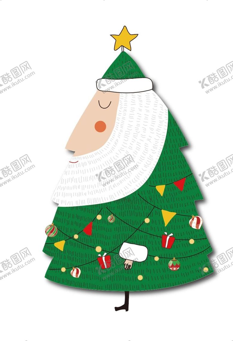 编号：52068409141428243907【酷图网】源文件下载-创意圣诞树老人好看的