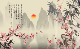 竹子走廊画玄关画壁画风景画
