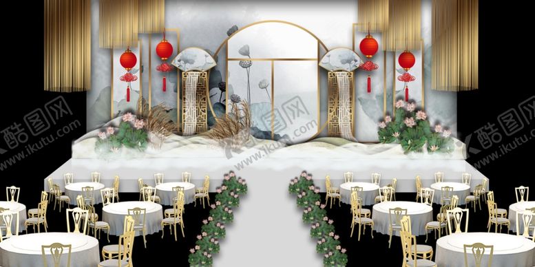 编号：68896110140845538965【酷图网】源文件下载-水墨新中国风婚礼设计背景