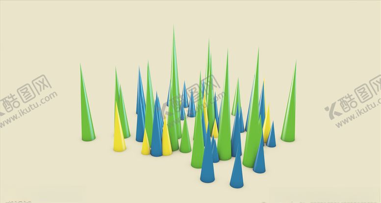 编号：27890609300408296387【酷图网】源文件下载-C4D模型卡通小草小山地面体