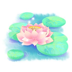 卡通手绘梦幻莲花