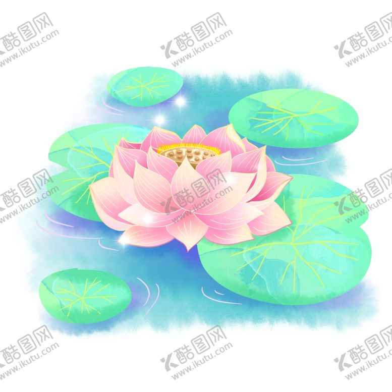 编号：11485407140057402230【酷图网】源文件下载-卡通手绘梦幻莲花