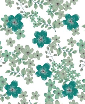 清新绿花图案背景