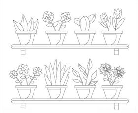盆景植物芦荟花纹花朵印花
