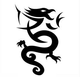 龙图案纹身矢量图