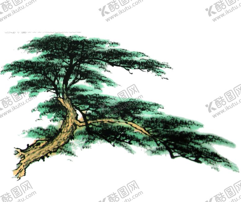 编号：98023205051504257419【酷图网】源文件下载-水墨中国风迎客松