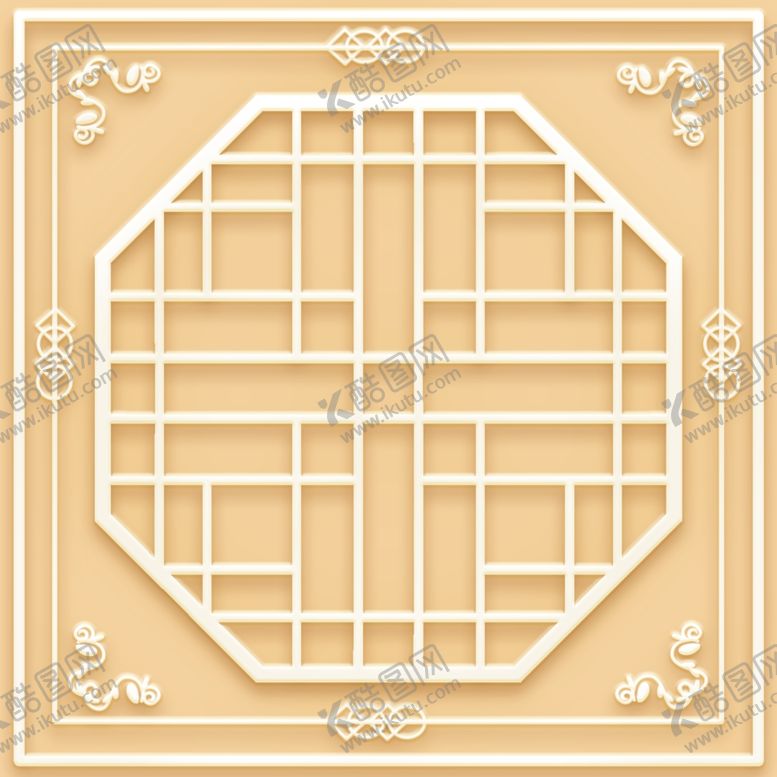 编号：48667010220913047545【酷图网】源文件下载-吊顶天花玉雕八边形图腾