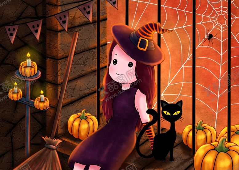 编号：21885410180735503822【酷图网】源文件下载-万圣节插画