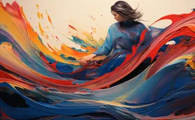 抽象油画底纹线条潮流流体渐变动态