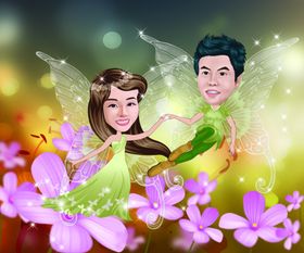 婚礼漫画手绘卡通素材