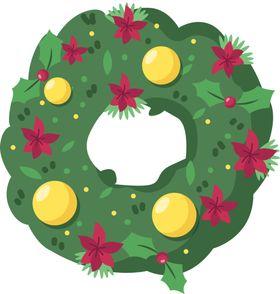 圣诞花环免抠图