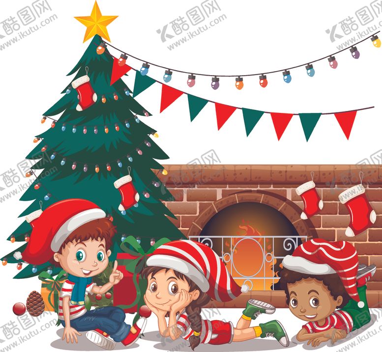 编号：55824309241857018988【酷图网】源文件下载-卡通圣诞儿童