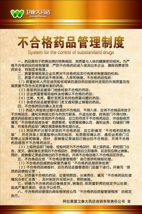 药店药品制度