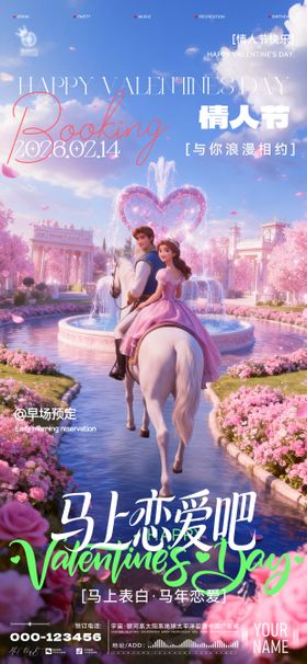 酒吧情人节海报