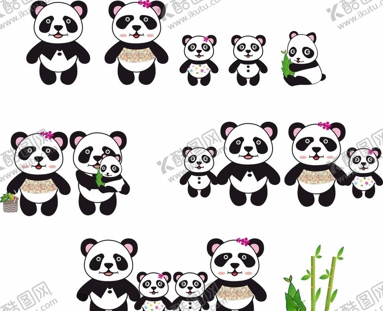 编号：56381509300515268174【酷图网】源文件下载-熊猫一家