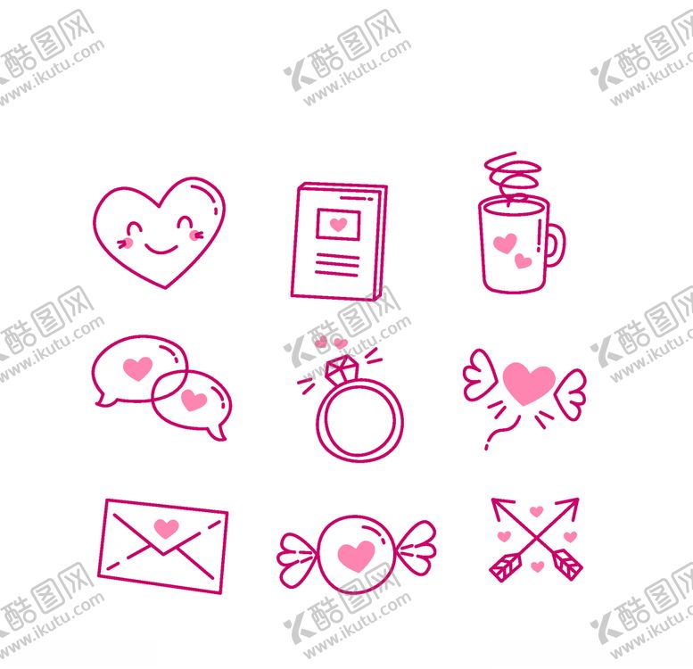 编号：30176805010100397780【酷图网】源文件下载-浪漫情人节元素