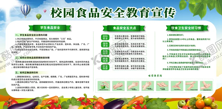编号：97014209170451550968【酷图网】源文件下载-校园食品安全海报 
