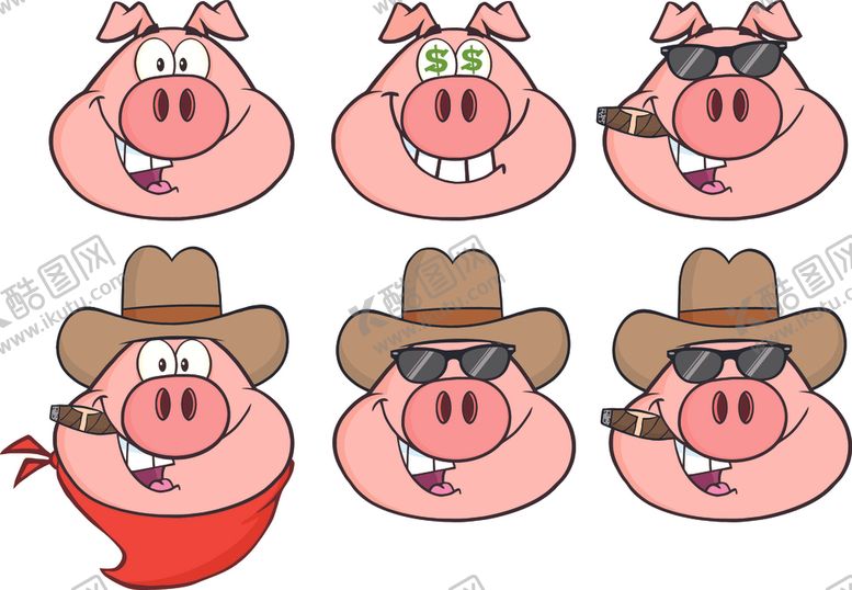 编号：26854811011831529871【酷图网】源文件下载-矢量猪