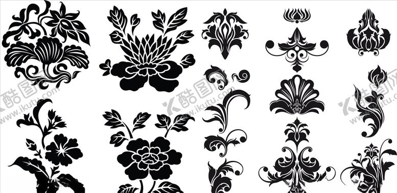 编号：81575409240356544194【酷图网】源文件下载-时尚花纹剪影