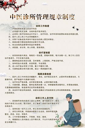 中医诊所管理规章制度