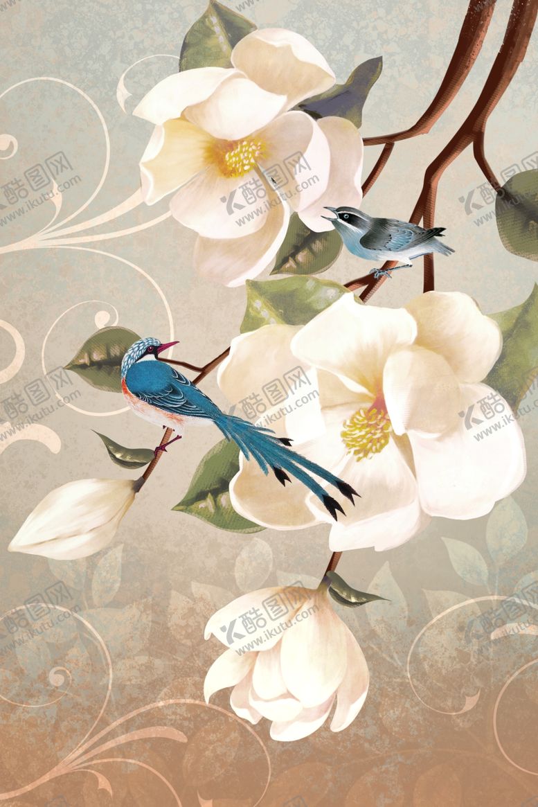 编号：74076810120816074790【酷图网】源文件下载-欧式复古麋鹿发财树装饰画