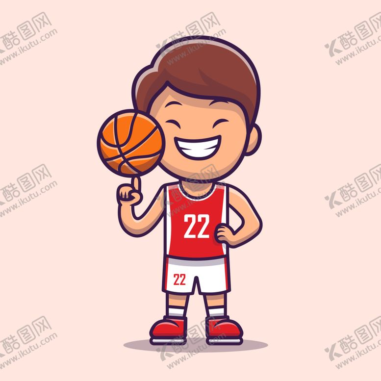 编号：48735501132346481581【酷图网】源文件下载-卡通篮球小孩